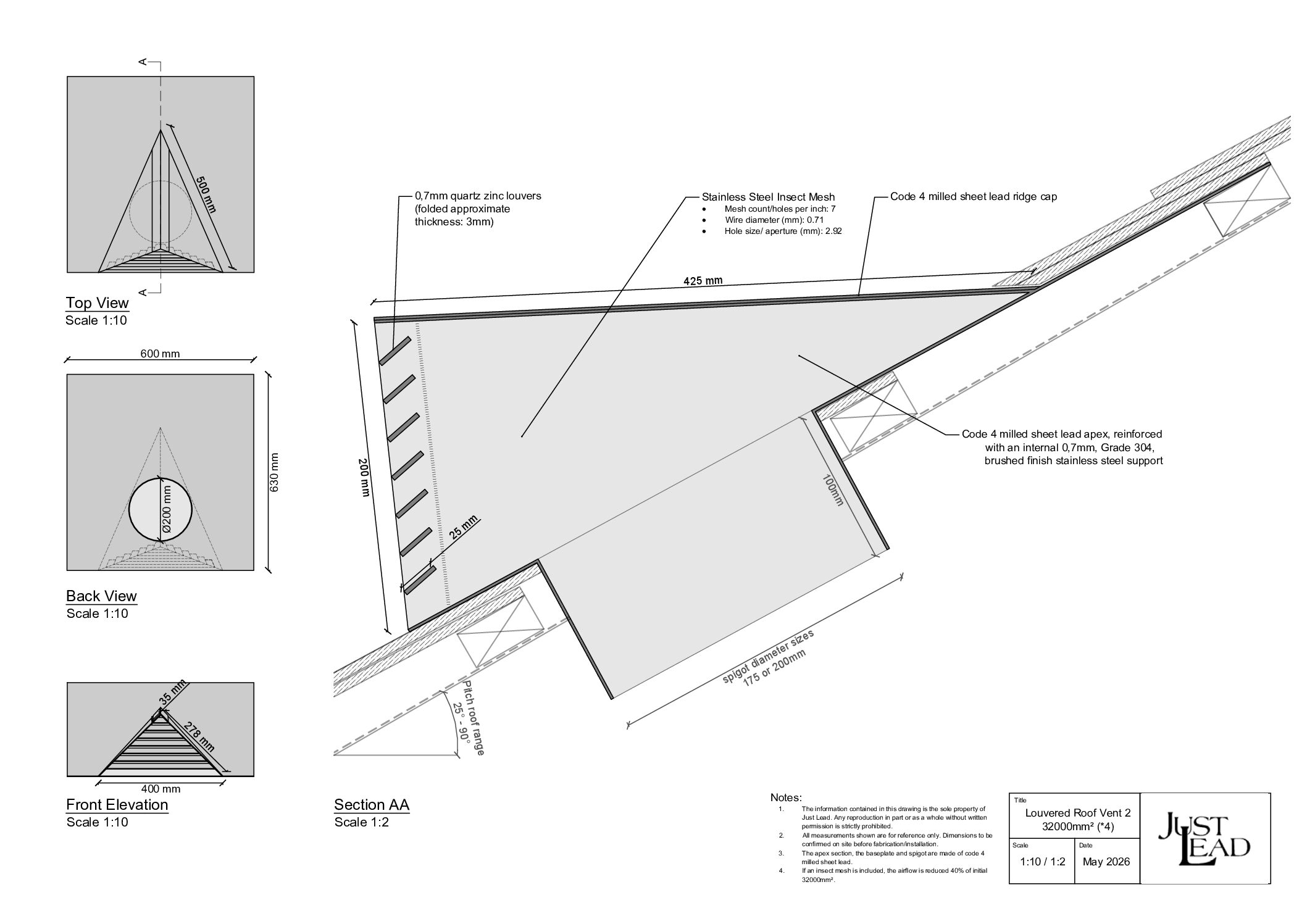 Alternative view of Louvered Roof Vent 2 - 32,000mm²