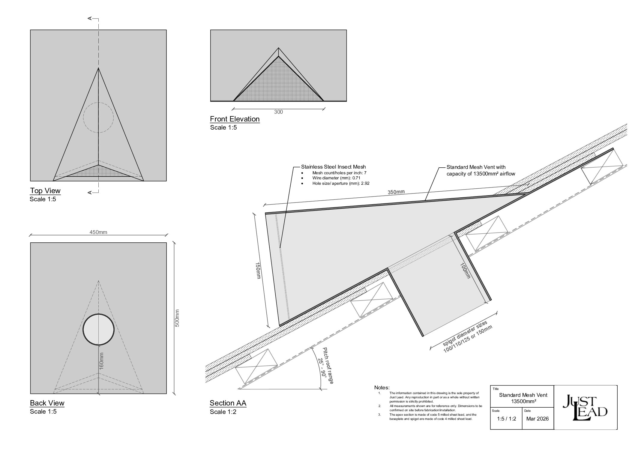 Alternative view of Standard Mesh Vents For Pitched Roofs - 13,500mm²